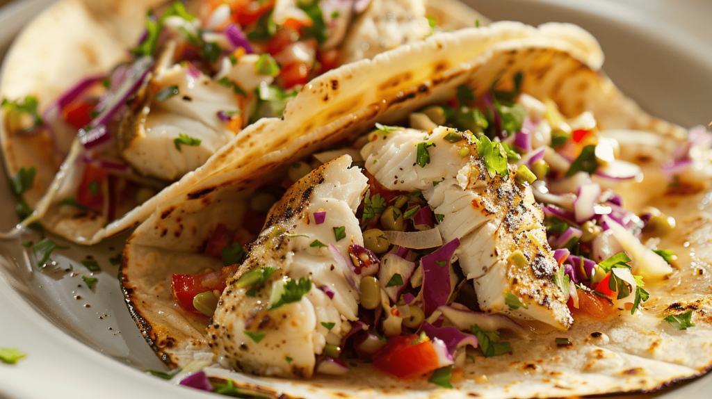 Grouper Tacos with Cabbage Slaw